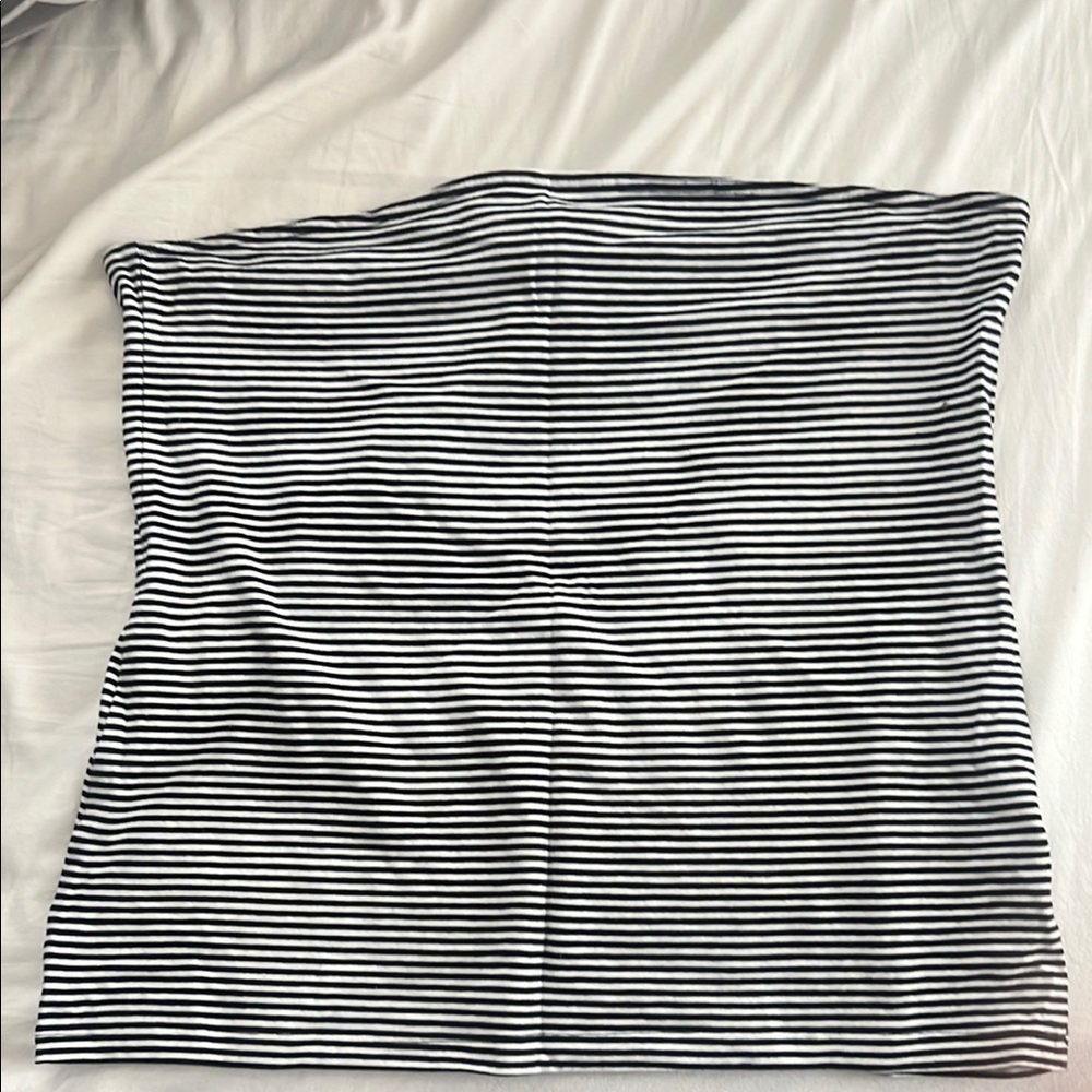 H&M Black and White Striped Cropped Tube Top